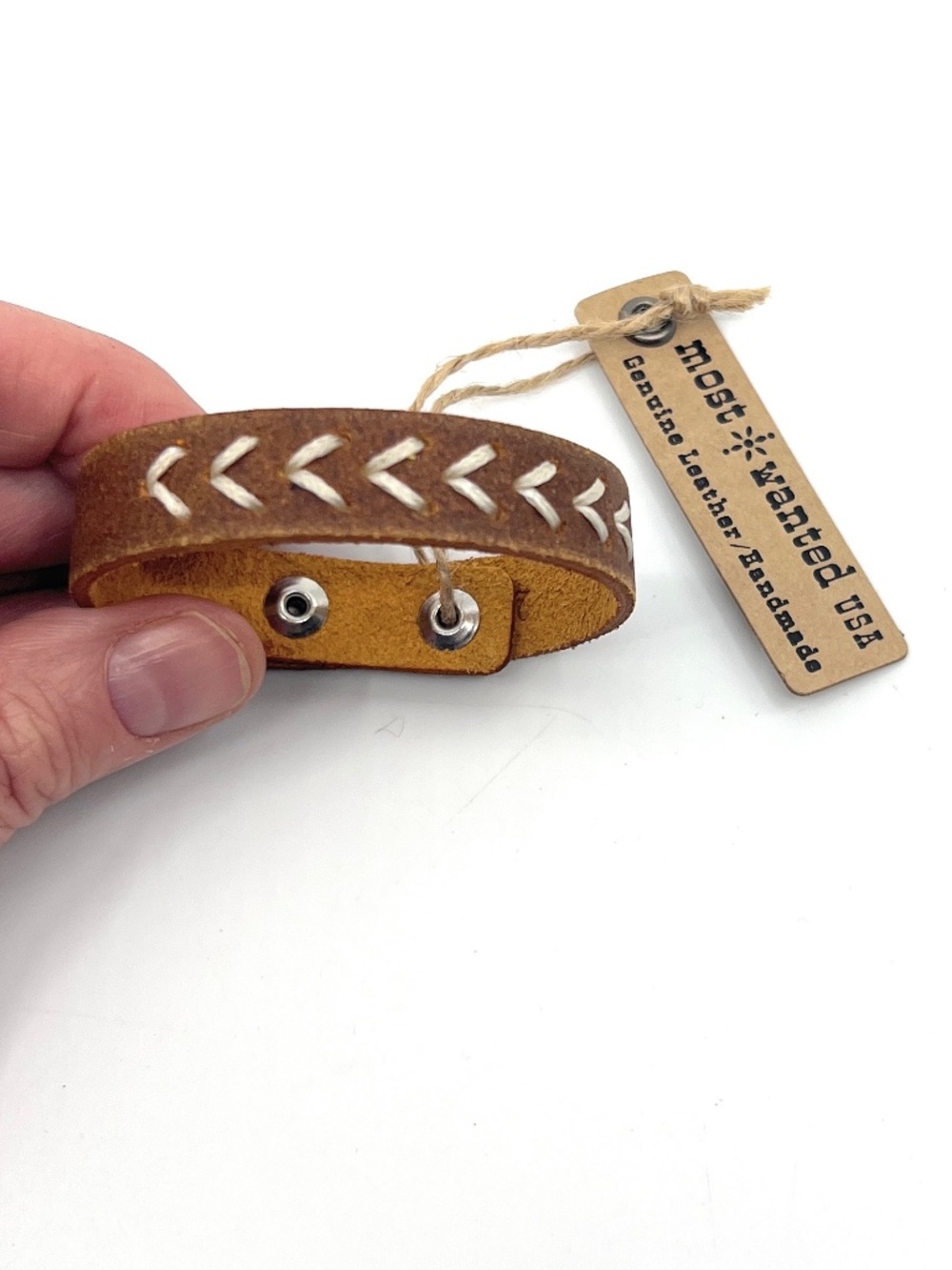 Brown Leather Sewn Arrow Western Bracelet NEW